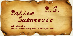 Mališa Supurović vizit kartica